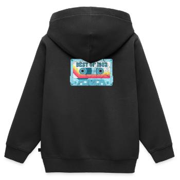1982 - Sweat Premium à capuche zippé enfant bio - noir - Dos - AI Model Kid Male (0cm)