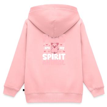 Pig - Kids Premium Organic Zip-up Hoodie - rose - Back - AI Model Kid Female (0cm)