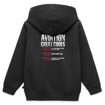 Pilot - Kinder Premium Organic Zip Hoodie - Schwarz - Hinten - AI Model Kid Male (0cm)