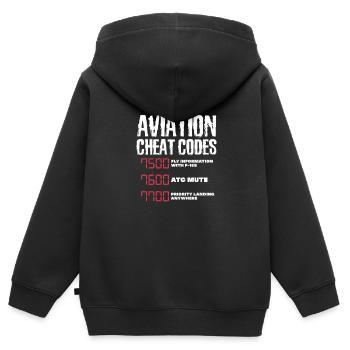 Pilot Flugzeug Fliegen Flieger Geschenk - Kinder Premium Organic Zip Hoodie - Schwarz - Hinten - AI Model Kid Male (0cm)