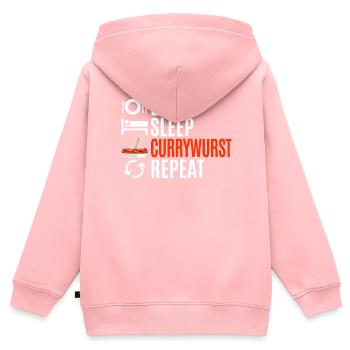 Currywurst Fans Food Geschenk - Kinder Premium Organic Zip Hoodie - Rosa - Hinten - AI Model Kid Female (0cm)