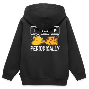 Schlafshirt Giraffe Chemie Elemente I NAP Periodic - Kinder Premium Organic Zip Hoodie - Schwarz - Hinten - AI Model Kid Male (0cm)