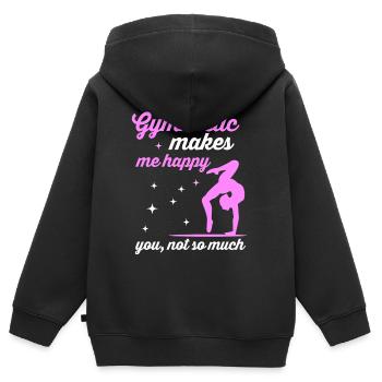 Gymnastik - Kinder Premium Organic Zip Hoodie - Schwarz - Hinten - AI Model Kid Male (0cm)