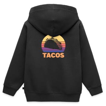Taco - Sweat Premium à capuche zippé enfant bio - noir - Dos - AI Model Kid Male (0cm)
