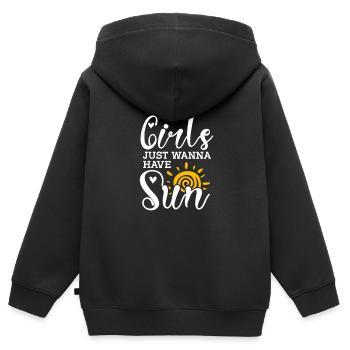 Plage - Sweat Premium à capuche zippé enfant bio - noir - Dos - AI Model Kid Male (0cm)