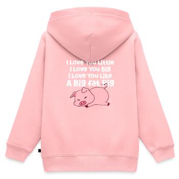 Pig - Kids Premium Organic Zip-up Hoodie - rose - Back - AI Model Kid Female (0cm)