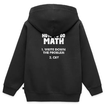 Mathematik - Kinder Premium Organic Zip Hoodie - Schwarz - Hinten - AI Model Kid Male (0cm)