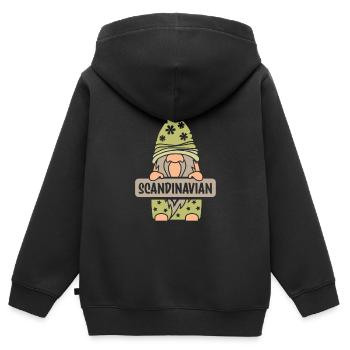 Skandinavier Skandinavien Skandinavisch Nordisch - Kinder Premium Organic Zip Hoodie - Schwarz - Hinten - AI Model Kid Male (0cm)