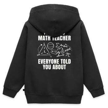 Mathe - Kinder Premium Organic Zip Hoodie - Schwarz - Hinten - AI Model Kid Male (0cm)