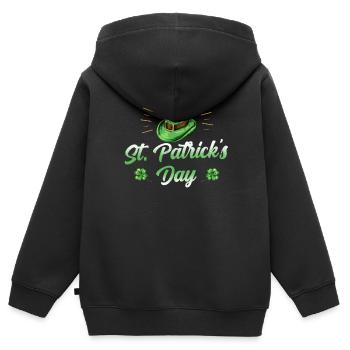 St Patrick's Day Irisch St. Patricks Day Irland - Kinder Premium Organic Zip Hoodie - Schwarz - Hinten - AI Model Kid Male (0cm)