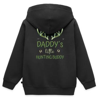 Hunter Son - Daddy's Little Hunting Buddy Troddler - Kids Premium Organic Zip-up Hoodie - black - Back - AI Model Kid Male (0cm)