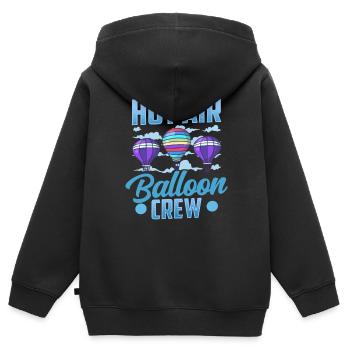 Heißluftballon Besatzung Ballonfahrer Ballonflug - Kinder Premium Organic Zip Hoodie - Schwarz - Hinten - AI Model Kid Male (0cm)