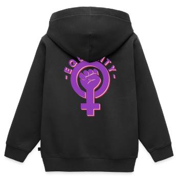 Gleichberechtigung - Feminismus Frauenrechte - Kinder Premium Organic Zip Hoodie - Schwarz - Hinten - AI Model Kid Male (0cm)