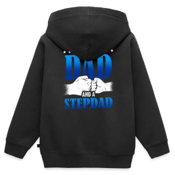 Je suis un père et un beau-père beau-père - Sweat Premium à capuche zippé enfant bio - noir - Dos - AI Model Kid Male (0cm)