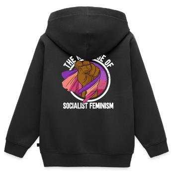 Die Rache des sozialistischen Feminismus - Kinder Premium Organic Zip Hoodie - Schwarz - Hinten - AI Model Kid Male (0cm)
