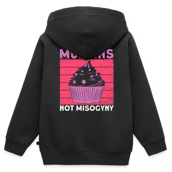 Misogynie Feminismus Feminist Frauenrechte - Kinder Premium Organic Zip Hoodie - Schwarz - Hinten - AI Model Kid Male (0cm)