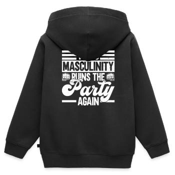 Misogynie Feminismus Feminist Frauenrechte - Kinder Premium Organic Zip Hoodie - Schwarz - Hinten - AI Model Kid Male (0cm)