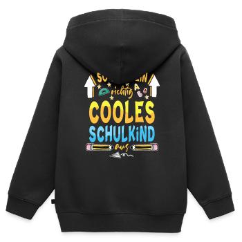 Einschulung Erstklässler Schulanfang Geschenkidee - Kinder Premium Organic Zip Hoodie - Schwarz - Hinten - AI Model Kid Male (0cm)