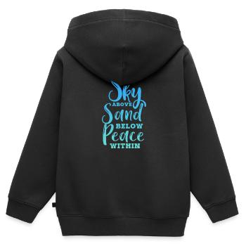 Plage - Sweat Premium à capuche zippé enfant bio - noir - Dos - AI Model Kid Male (0cm)