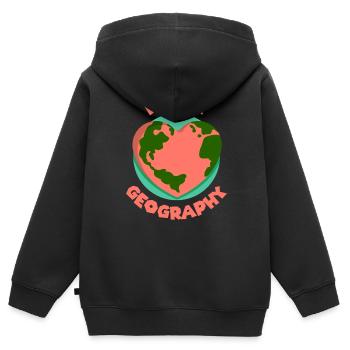 Ich Liebe Geografie Beruf Geograph Geographie - Kinder Premium Organic Zip Hoodie - Schwarz - Hinten - AI Model Kid Male (0cm)