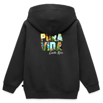 Costa Rica - Kinder Premium Organic Zip Hoodie - Schwarz - Hinten - AI Model Kid Male (0cm)