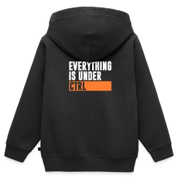 Ordinateur - Sweat Premium à capuche zippé enfant bio - noir - Dos - AI Model Kid Male (0cm)