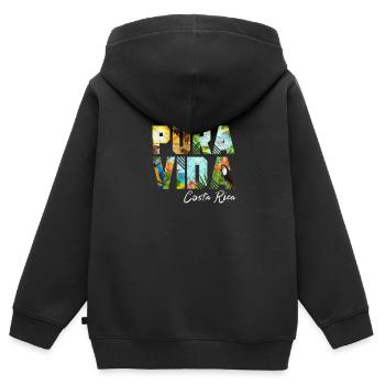 Costa Rica Urlaub Mittelamerika Pura Vida Geschenk - Kinder Premium Organic Zip Hoodie - Schwarz - Hinten - AI Model Kid Male (0cm)