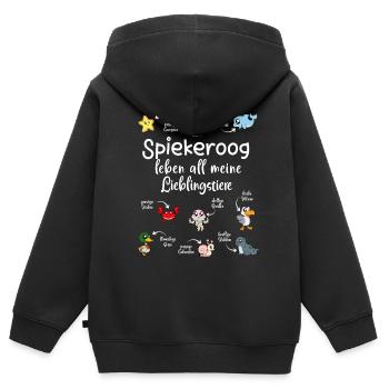 Meine Lieblingstiere in Spiekeroog - Kinder Premium Organic Zip Hoodie - Schwarz - Hinten - AI Model Kid Male (0cm)