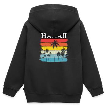 Hawaii - Kinder Premium Organic Zip Hoodie - Schwarz - Hinten - AI Model Kid Male (0cm)