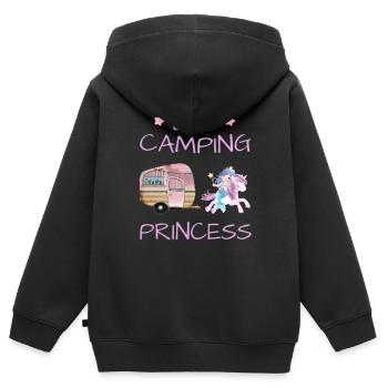 Little Camping Princess - Unicorn Mermaid Caravan - Kinder Premium Organic Zip Hoodie - Schwarz - Hinten - AI Model Kid Male (0cm)