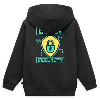 Cybersecurity Hack Hacker IT Security Hacking - Kids Premium Organic Zip-up Hoodie - black - Back - AI Model Kid Male (0cm)