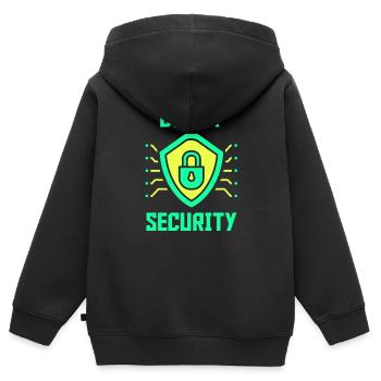 Cybersecurity IT Security Hacker Hack Hacking - Kids Premium Organic Zip-up Hoodie - black - Back - AI Model Kid Male (0cm)