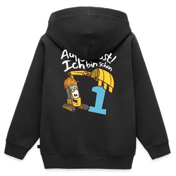 1. Geburtstag Kindergeburtstag Bagger Party - Kinder Premium Organic Zip Hoodie - Schwarz - Hinten - AI Model Kid Male (0cm)