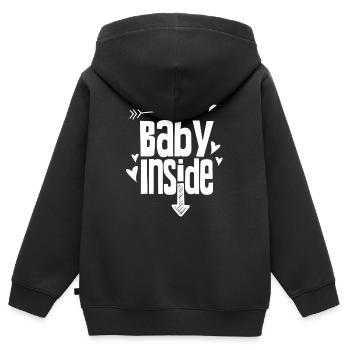 Baby Inside Baby Inside Announcement Pregnant - Kids Premium Organic Zip-up Hoodie - black - Back - AI Model Kid Male (0cm)