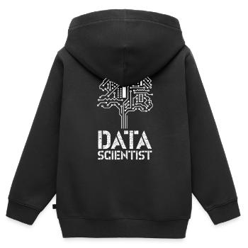 Datenwissenschaftler Datenwissenschaft Daten - Kinder Premium Organic Zip Hoodie - Schwarz - Hinten - AI Model Kid Male (0cm)