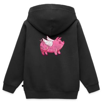 Pig Pig PigLet Sow Pigs Gift - Kids Premium Organic Zip-up Hoodie - black - Back - AI Model Kid Male (0cm)