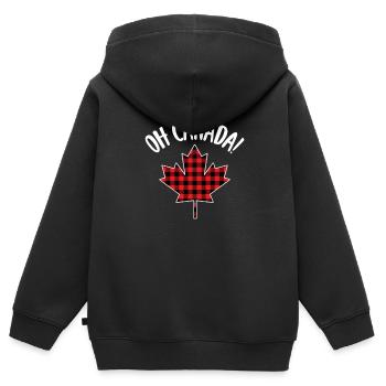 Kanada - Kinder Premium Organic Zip Hoodie - Schwarz - Hinten - AI Model Kid Male (0cm)