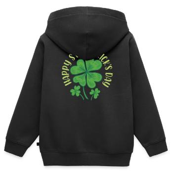 Alles Gute Zum St Patrick's Day St. Patricks Day - Kinder Premium Organic Zip Hoodie - Schwarz - Hinten - AI Model Kid Male (0cm)
