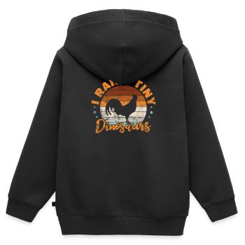 Huhn - Kinder Premium Organic Zip Hoodie - Schwarz - Hinten - AI Model Kid Male (0cm)