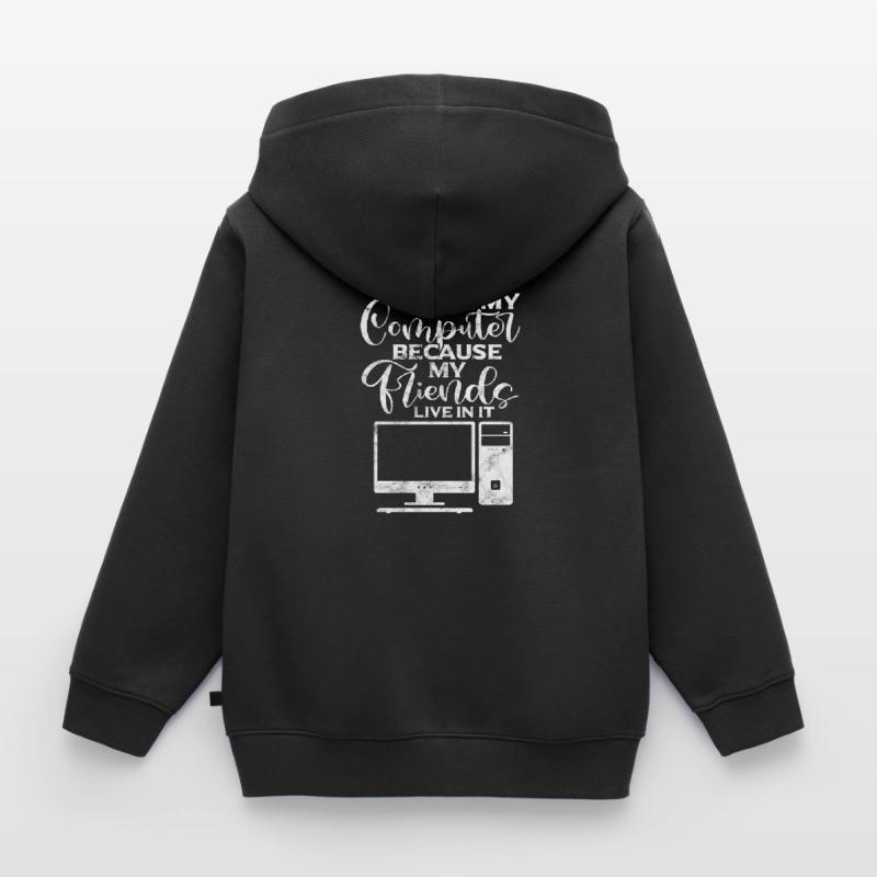 Computer Nerd PC Programmierer Informatik Geschenk Kinder Premium Organic Zip Hoodie