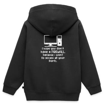 Computer Nerd PC Programmer Computer Science Gift - Kids Premium Organic Zip-up Hoodie - black - Back - AI Model Kid Male (0cm)