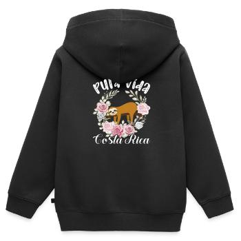 Costa Rica - Kinder Premium Organic Zip Hoodie - Schwarz - Hinten - AI Model Kid Male (0cm)
