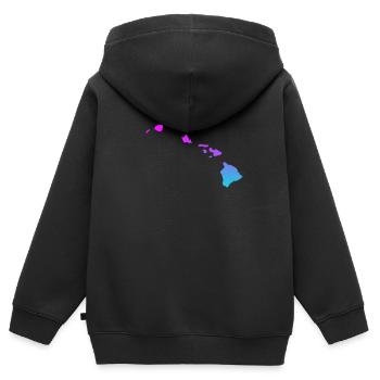 Hawaï - Sweat Premium à capuche zippé enfant bio - noir - Dos - AI Model Kid Male (0cm)