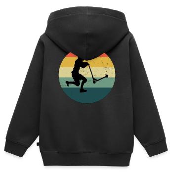 Scooter Tretroller Stunt Roller Stunt Scooter - Kinder Premium Organic Zip Hoodie - Schwarz - Hinten - AI Model Kid Male (0cm)