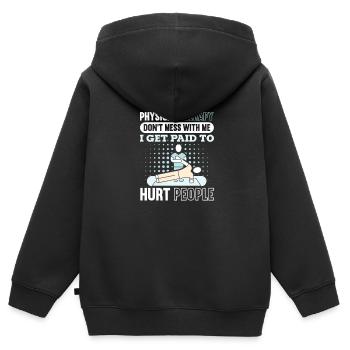 Physiotherapeut - Kinder Premium Organic Zip Hoodie - Schwarz - Hinten - AI Model Kid Male (0cm)