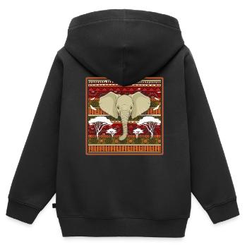 Elefant - Kinder Premium Organic Zip Hoodie - Schwarz - Hinten - AI Model Kid Male (0cm)