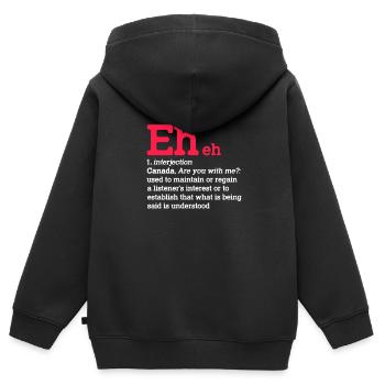 Kanada - Kinder Premium Organic Zip Hoodie - Schwarz - Hinten - AI Model Kid Male (0cm)