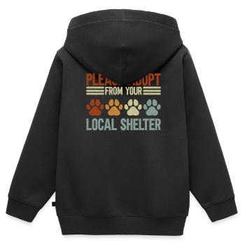Hund Tierschutz Tierrettung Aktivist Tierheim - Kinder Premium Organic Zip Hoodie - Schwarz - Hinten - AI Model Kid Male (0cm)