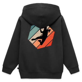 Handball Handball Handball Hommes - Sweat Premium à capuche zippé enfant bio - noir - Dos - AI Model Kid Male (0cm)