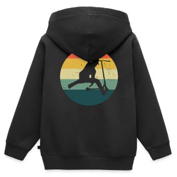 Scooter Scooter Stunt Stunt Scooter Stunt Roller - Sweat Premium à capuche zippé enfant bio - noir - Dos - AI Model Kid Male (0cm)